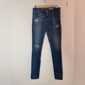 AG Adriano Goldschmeid The Farrah skinny Blue Jeans high rise 28R
